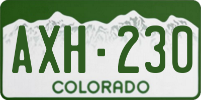 CO license plate AXH230