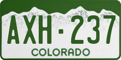 CO license plate AXH237