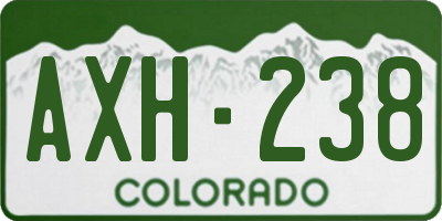CO license plate AXH238