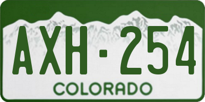 CO license plate AXH254