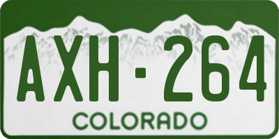 CO license plate AXH264