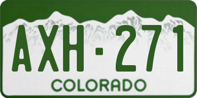 CO license plate AXH271