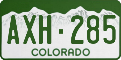 CO license plate AXH285