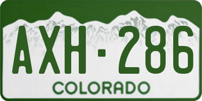 CO license plate AXH286