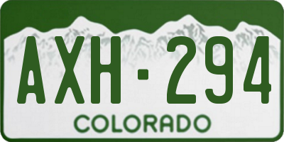 CO license plate AXH294