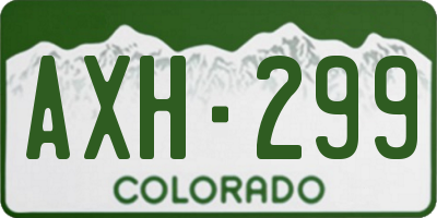CO license plate AXH299