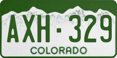 CO license plate AXH329