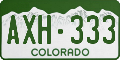 CO license plate AXH333