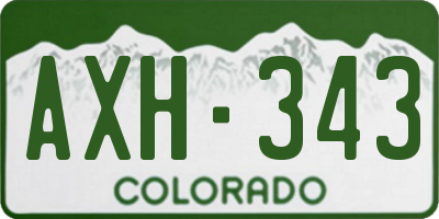 CO license plate AXH343
