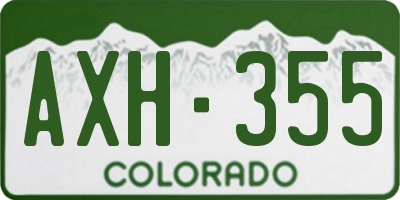 CO license plate AXH355