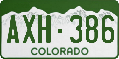 CO license plate AXH386