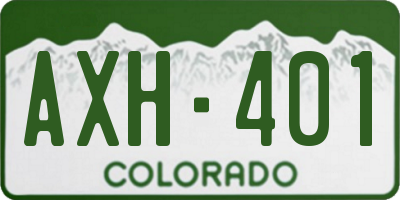 CO license plate AXH401