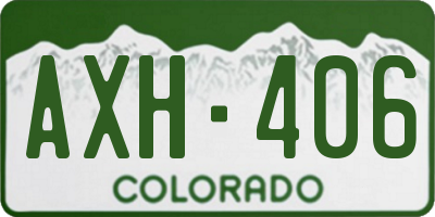 CO license plate AXH406