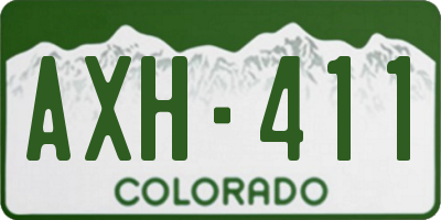 CO license plate AXH411