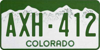 CO license plate AXH412