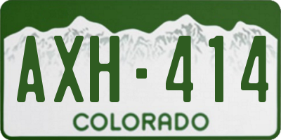 CO license plate AXH414