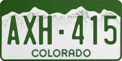CO license plate AXH415