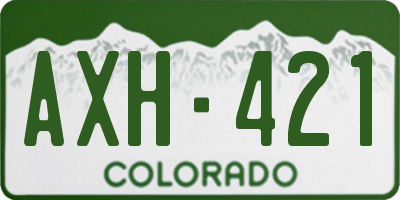 CO license plate AXH421