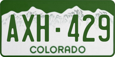 CO license plate AXH429