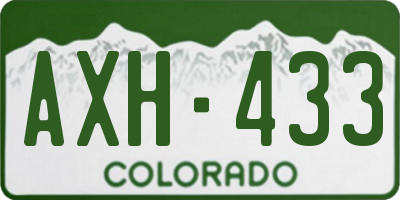 CO license plate AXH433