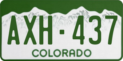 CO license plate AXH437