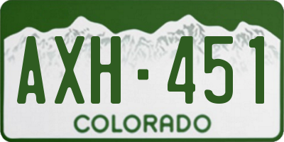 CO license plate AXH451