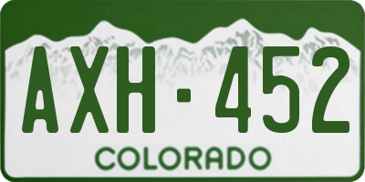 CO license plate AXH452
