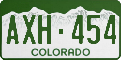 CO license plate AXH454