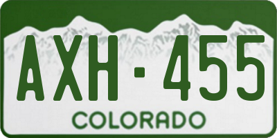 CO license plate AXH455