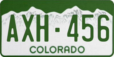 CO license plate AXH456