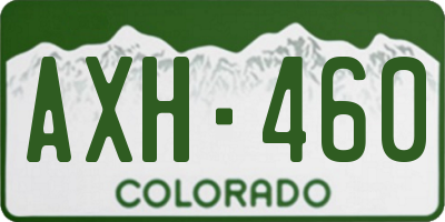 CO license plate AXH460