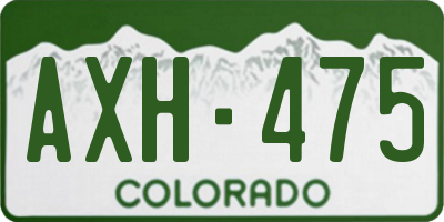 CO license plate AXH475
