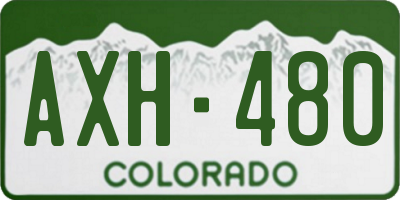 CO license plate AXH480