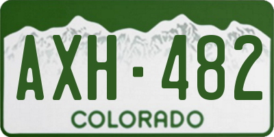 CO license plate AXH482