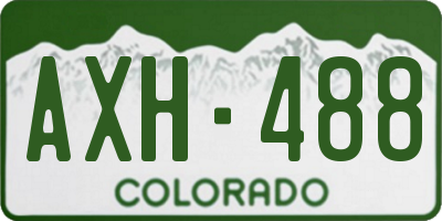 CO license plate AXH488