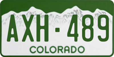 CO license plate AXH489