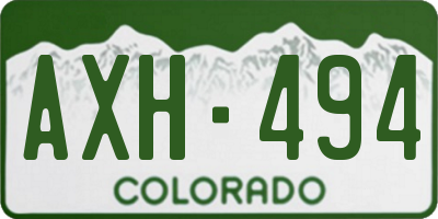 CO license plate AXH494