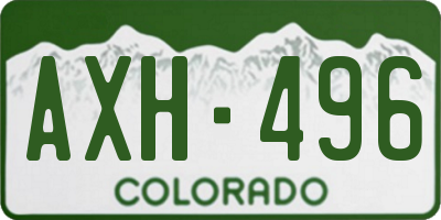 CO license plate AXH496