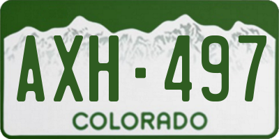 CO license plate AXH497