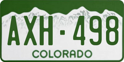 CO license plate AXH498