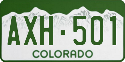 CO license plate AXH501