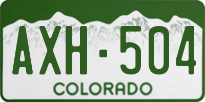 CO license plate AXH504