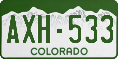 CO license plate AXH533