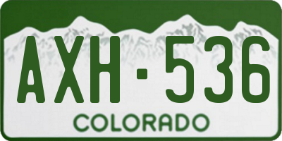 CO license plate AXH536
