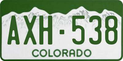 CO license plate AXH538