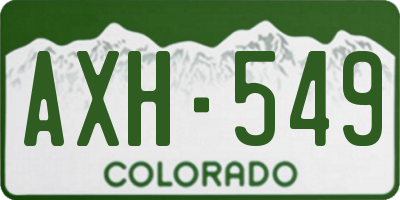 CO license plate AXH549