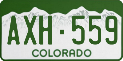 CO license plate AXH559