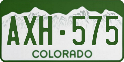 CO license plate AXH575