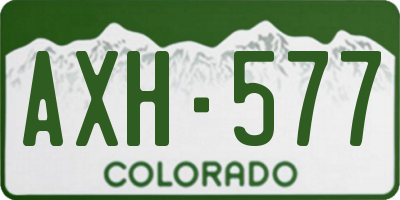 CO license plate AXH577
