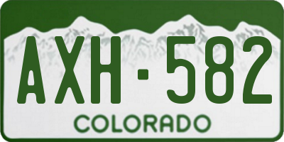 CO license plate AXH582